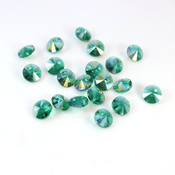 A-18 6mm 8mm 10mm AB Color Single-Hole Satellite Drilled Crystal Glass Beads, 'Flying Saucer' Shapes for DIY Fresh Style Bracelets