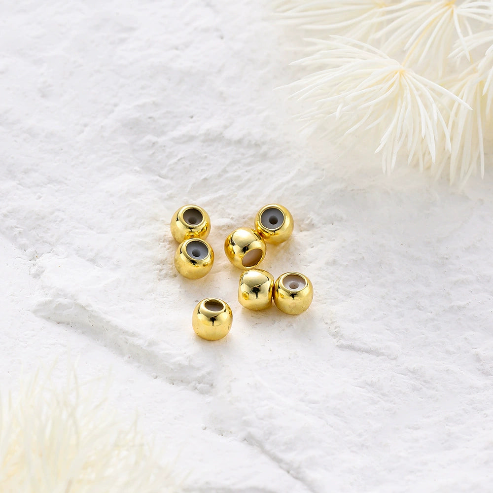 A-07 14K Gold-Filled Bead Tips with Loops & Crimp Beads for DIY Bracelet and Necklace Making, Wholesale Jewelry Findings