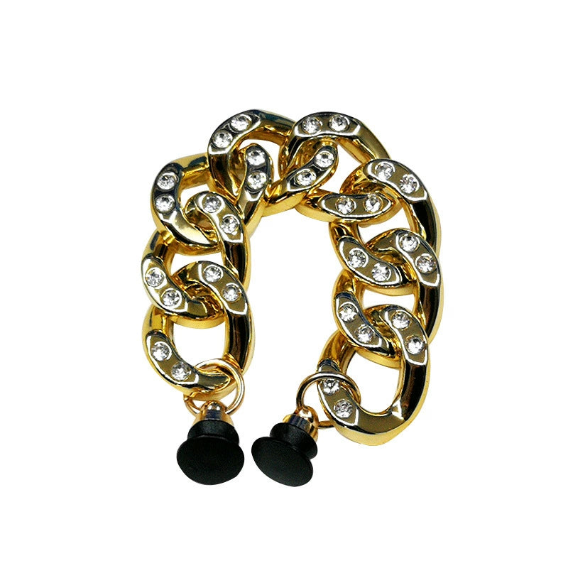 A-28 New Metal Shoe Charms for Crocs DIY Accessories, Detachable Metal Chain Decor with Rhinestones & Crystals, Versatile Shoe Jewelry