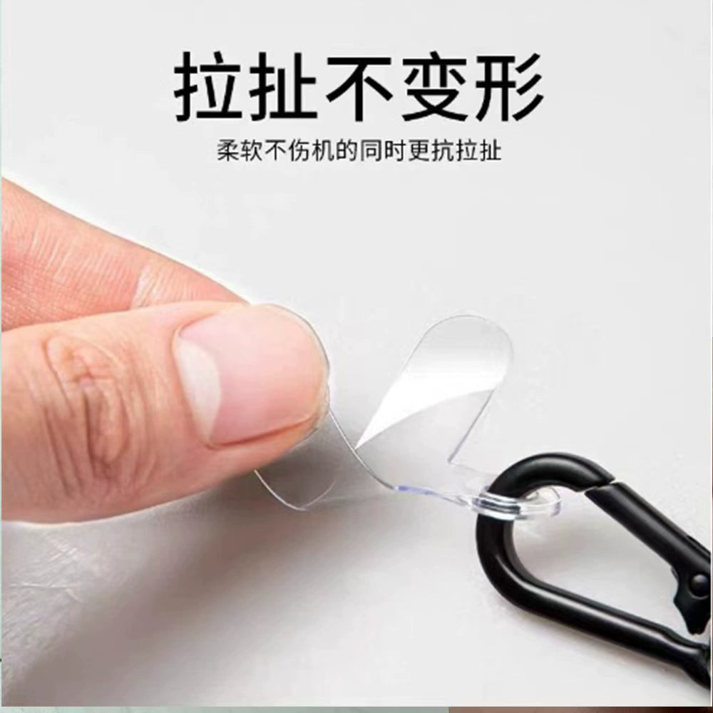 A-39 Transparent T-Shaped Adhesive Patch / Spacer with Lanyard Hole & Charging Port Clip - Universal Phone Case Mounting Plate