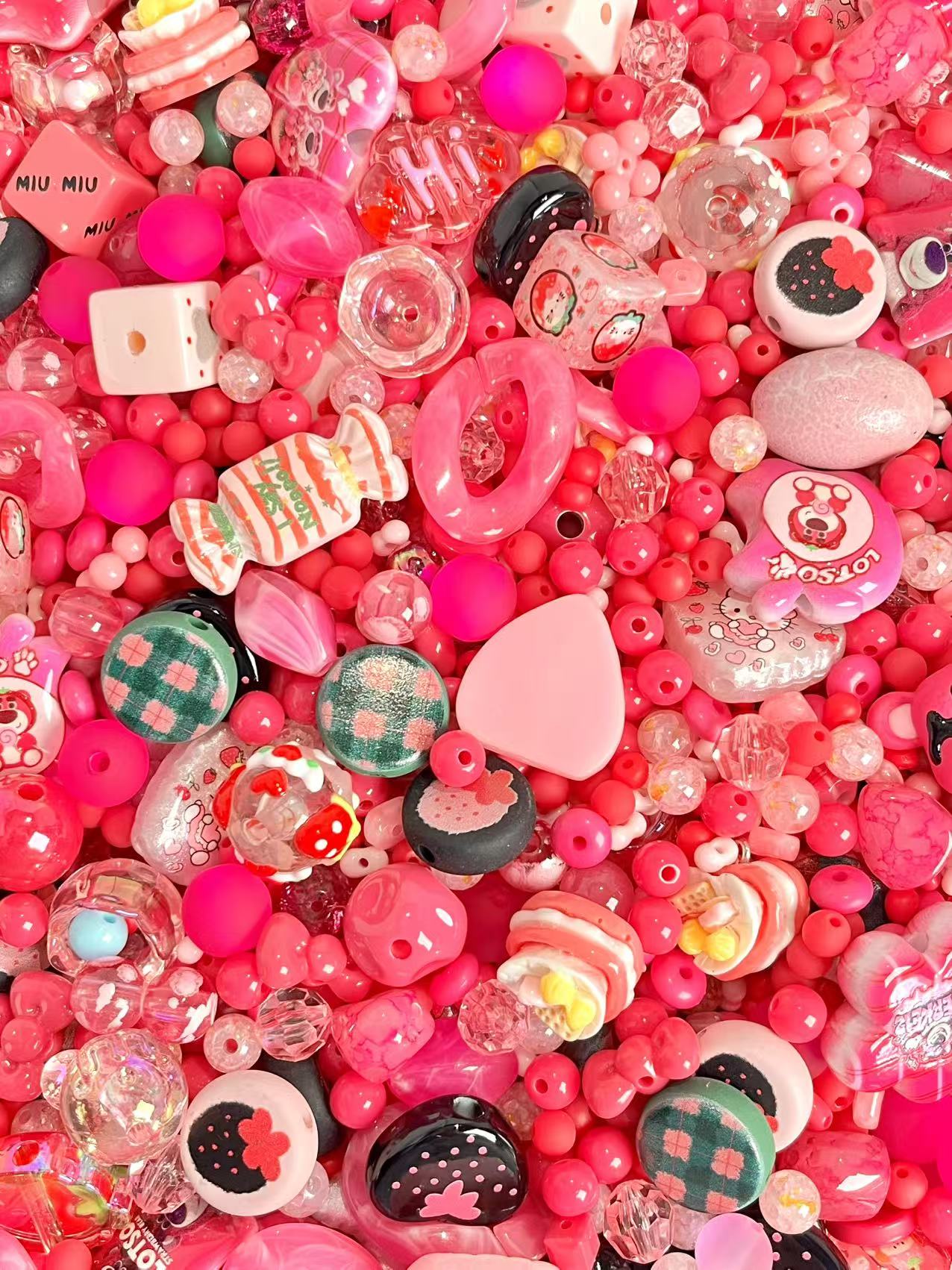 S-06  Mixed beads for mobile phone chain making, keychain, backpack chain