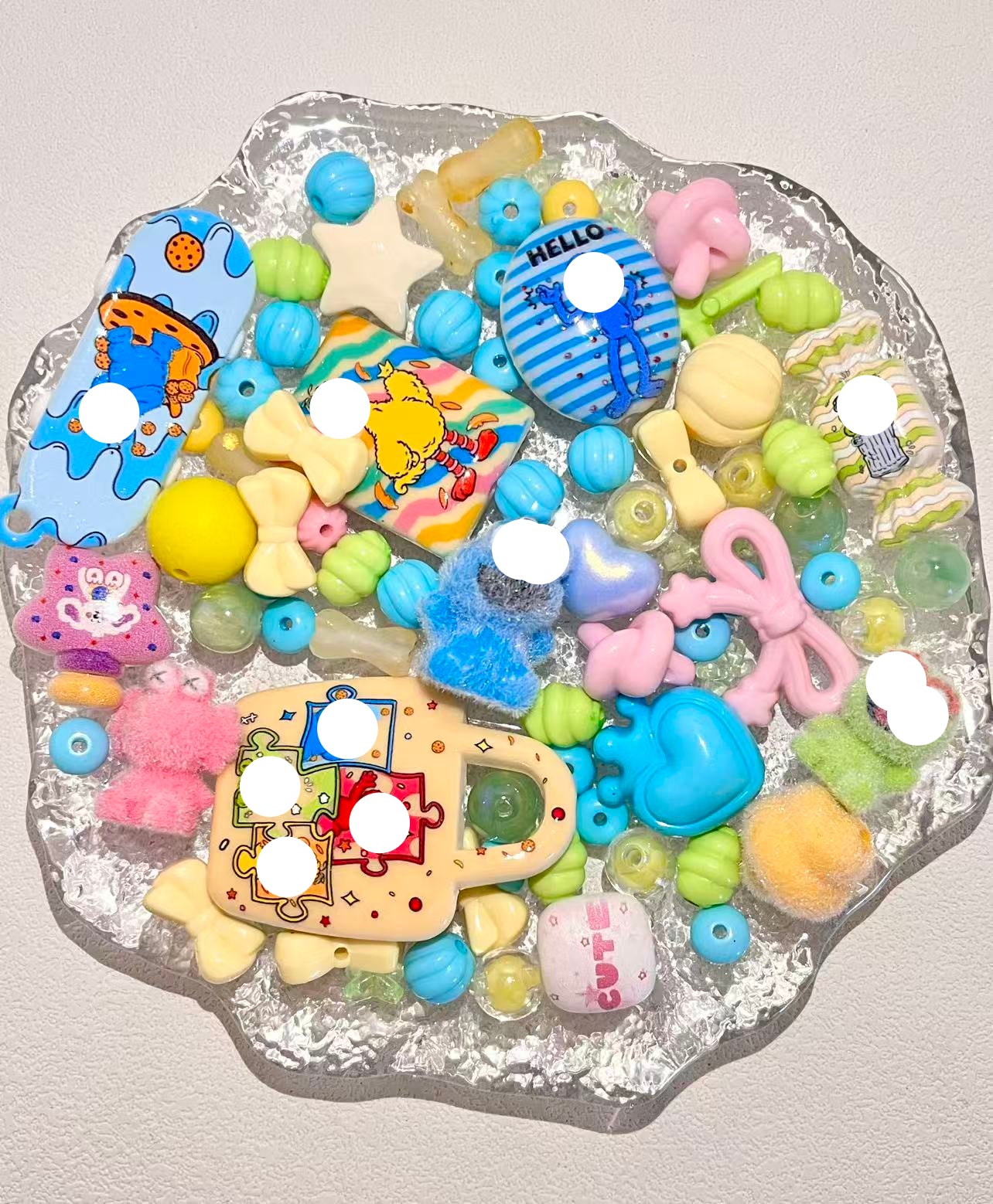 S-29  Mixed beads for mobile phone chain making, keychain, backpack chain