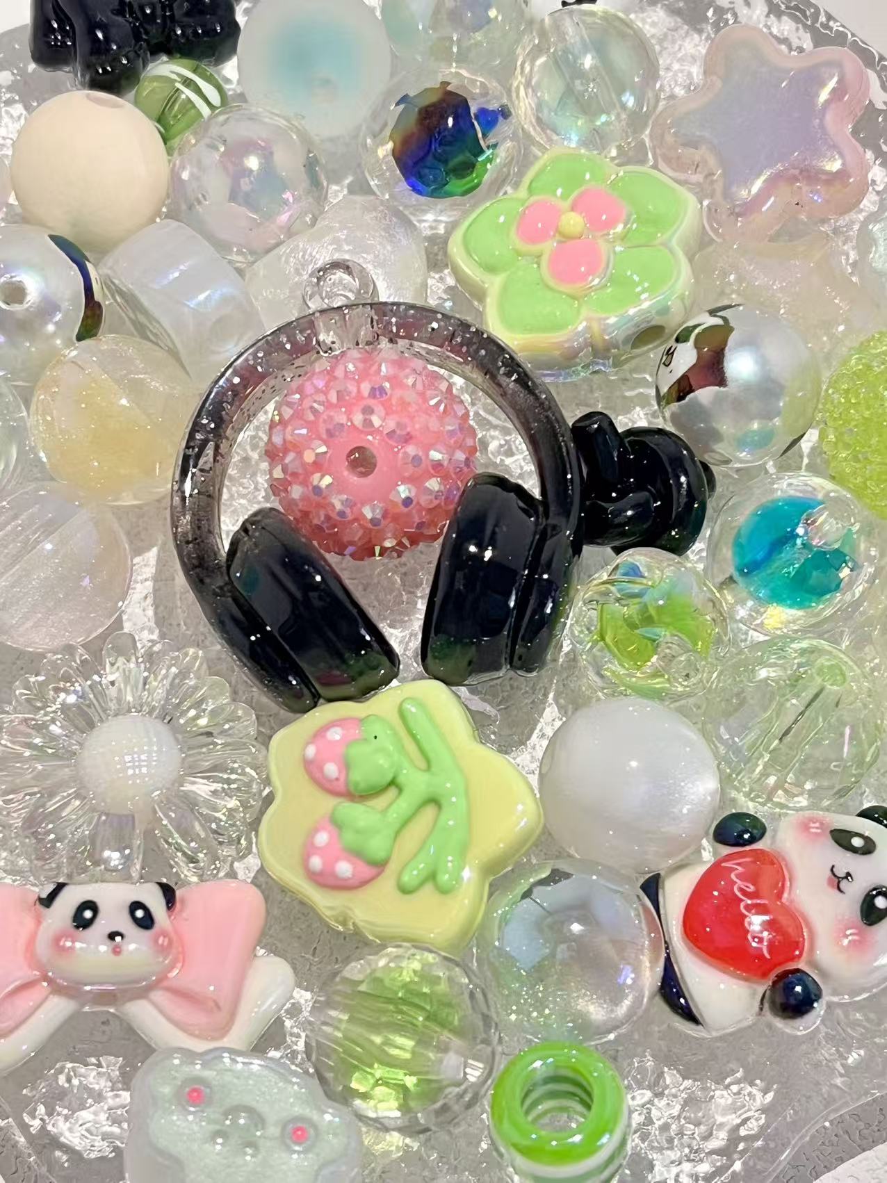 C-07 Mixed beads for mobile phone chain making, keychain, backpack chain
