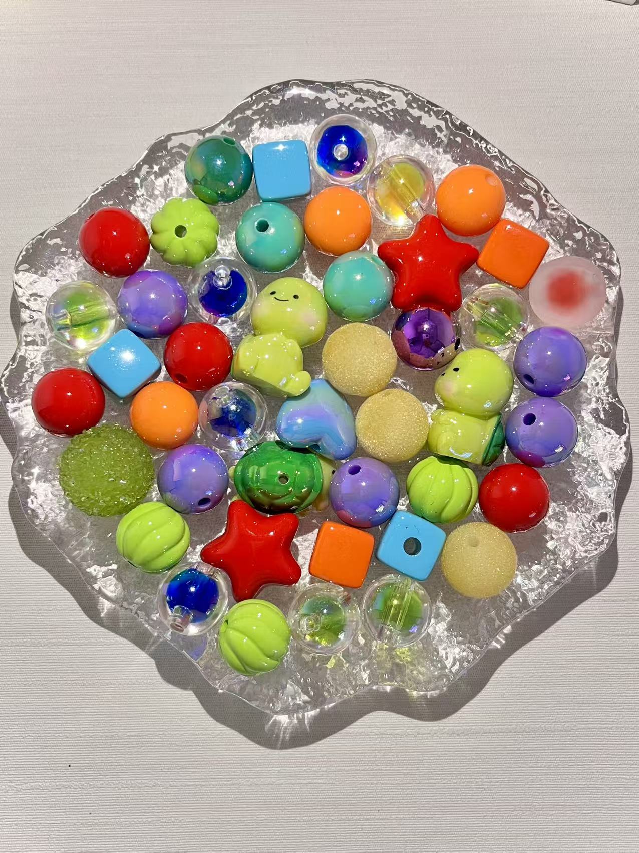 C-37  Mixed beads for mobile phone chain making, keychain, backpack chain