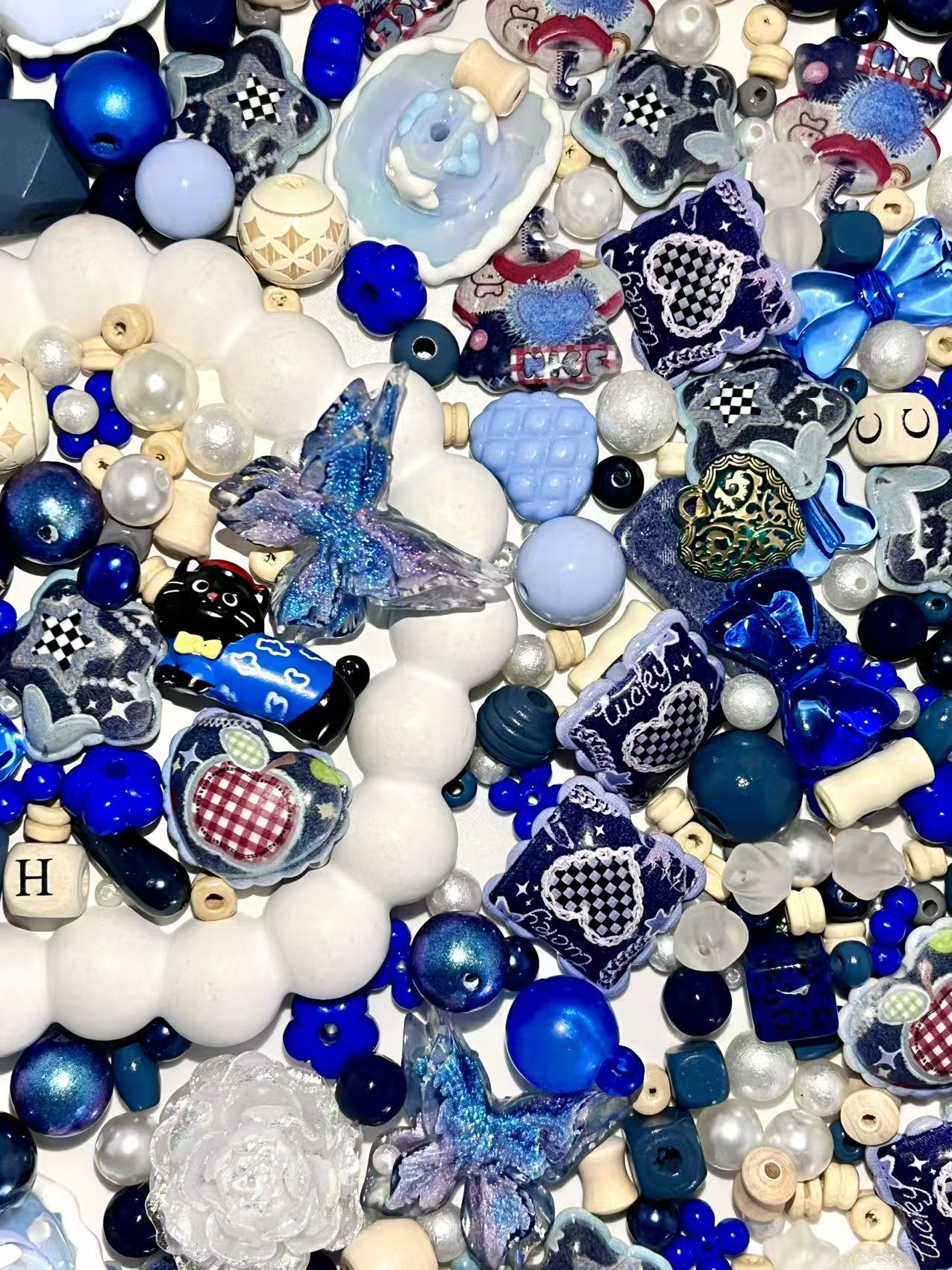 S-13  Mixed beads for mobile phone chain making, keychain, backpack chain