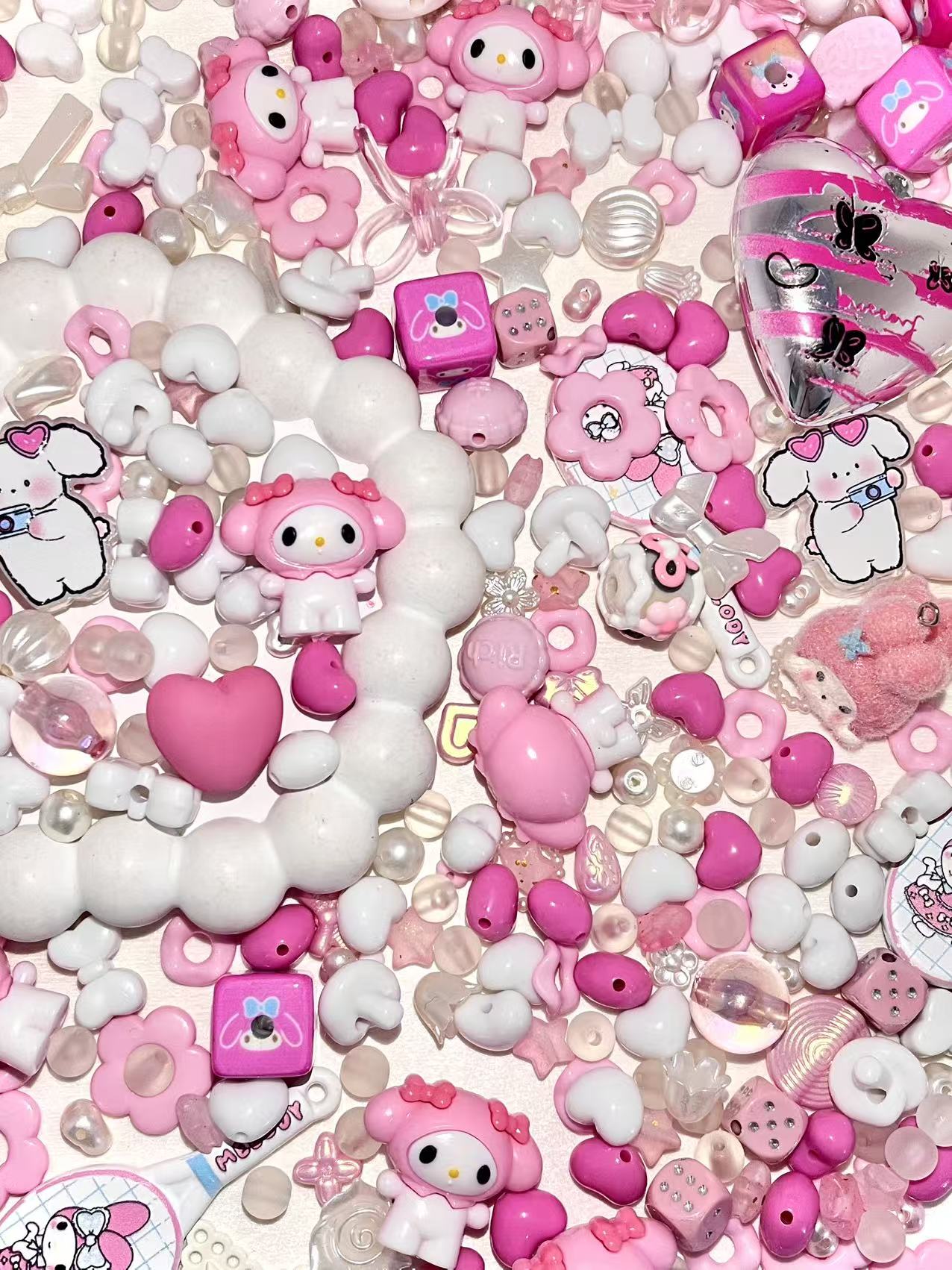 S-40 Mixed beads for mobile phone chain making, keychain, backpack chain