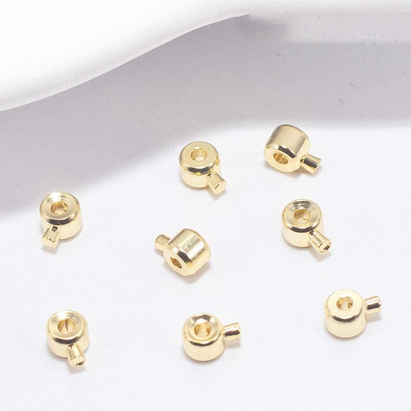 A-04  14K Gold Filled High-Pressure Crimp Beads & Clasp Set for Pearl Necklace DIY Bracelet Making