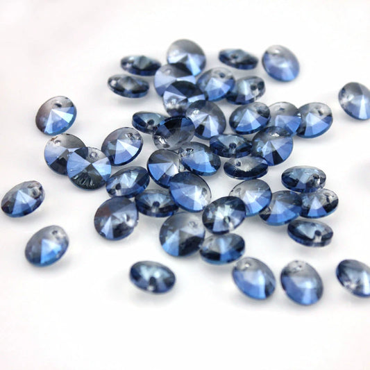 A-18 6mm 8mm 10mm AB Color Single-Hole Satellite Drilled Crystal Glass Beads, 'Flying Saucer' Shapes for DIY Fresh Style Bracelets