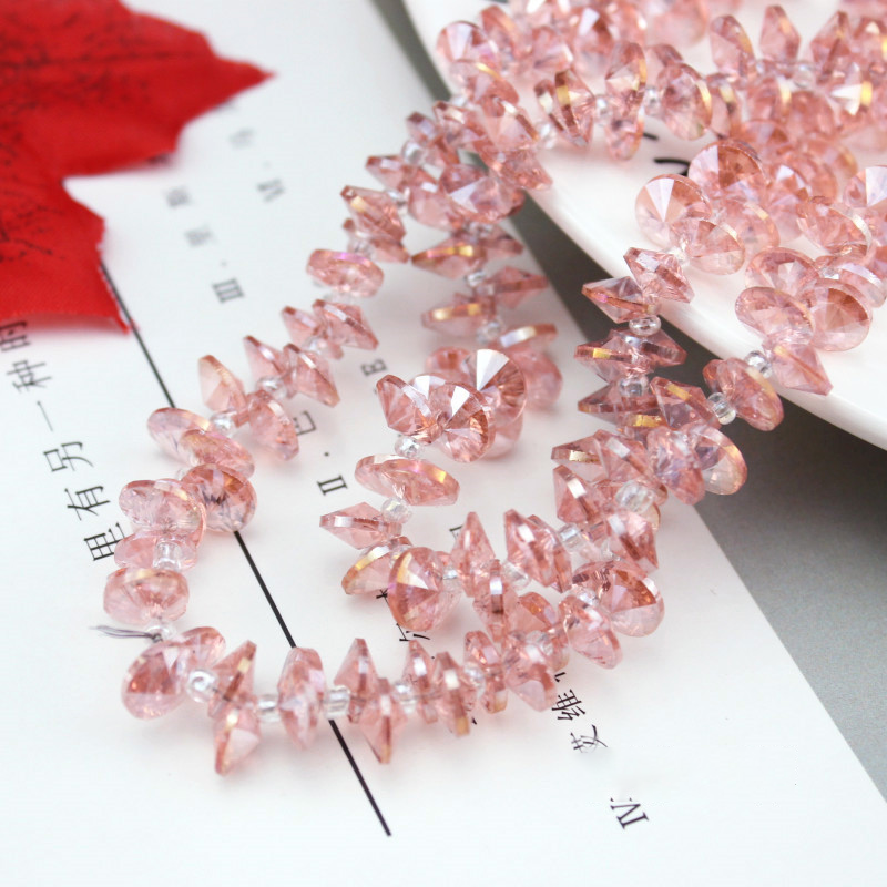 A-18 6mm 8mm 10mm AB Color Single-Hole Satellite Drilled Crystal Glass Beads, 'Flying Saucer' Shapes for DIY Fresh Style Bracelets