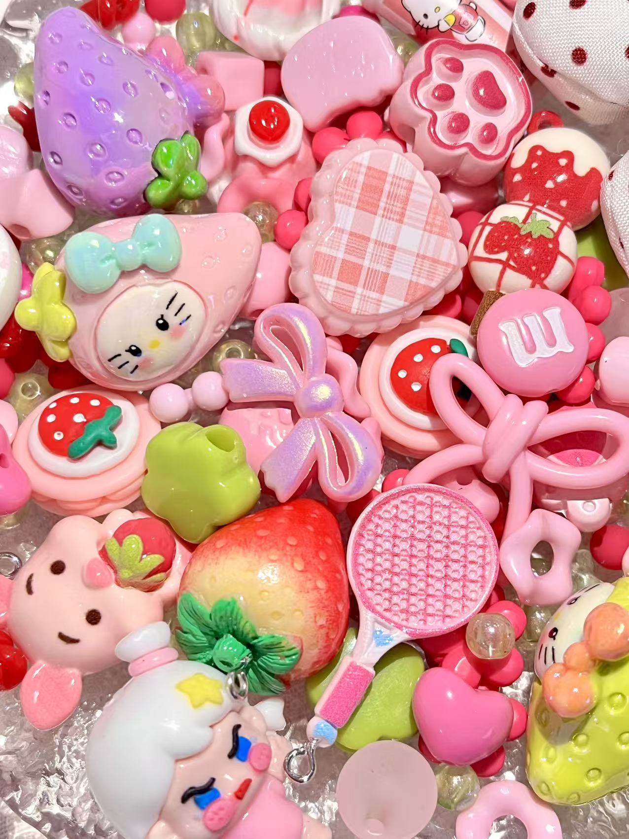 S-19  Mixed beads for mobile phone chain making, keychain, backpack chain