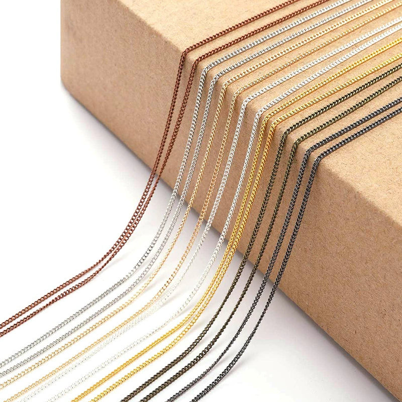 A-06 DIY Metal Long Chain for Handmade Earrings, Bracelets & Necklaces, Copper Coated Iron Extender Chain