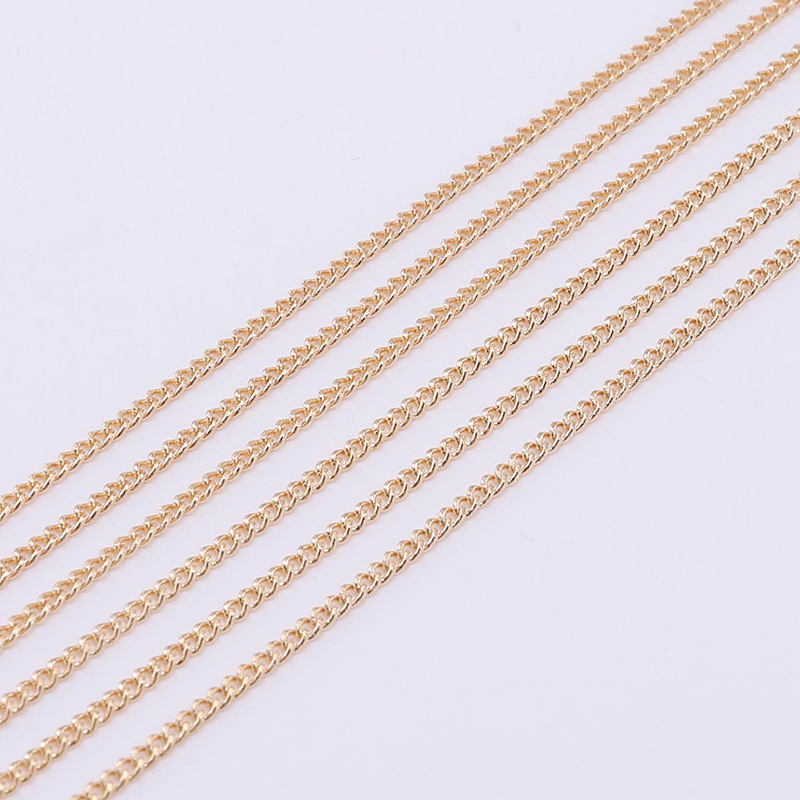A-06 DIY Metal Long Chain for Handmade Earrings, Bracelets & Necklaces, Copper Coated Iron Extender Chain