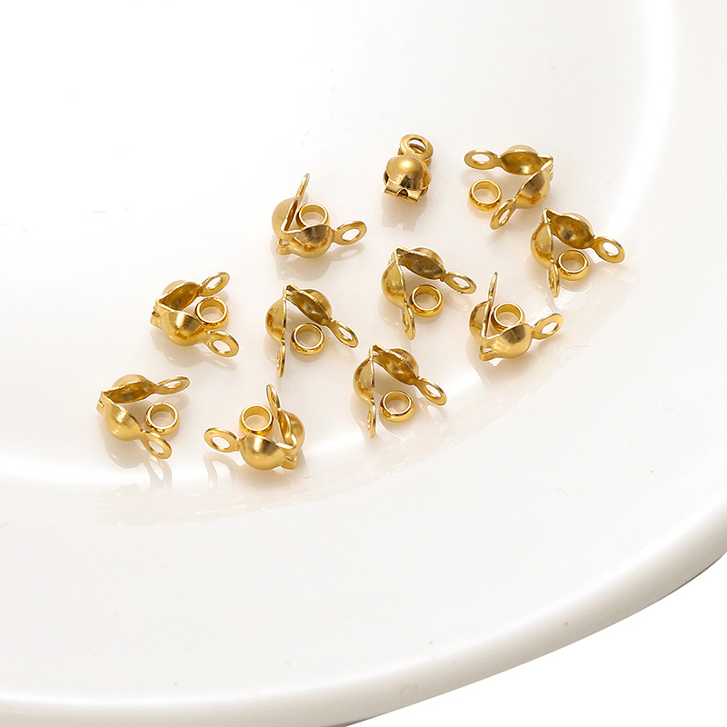 A-20 Stainless Steel Crimp Bead Covers & Crimp Beads Set for DIY Necklace, Bracelet and Earring Making