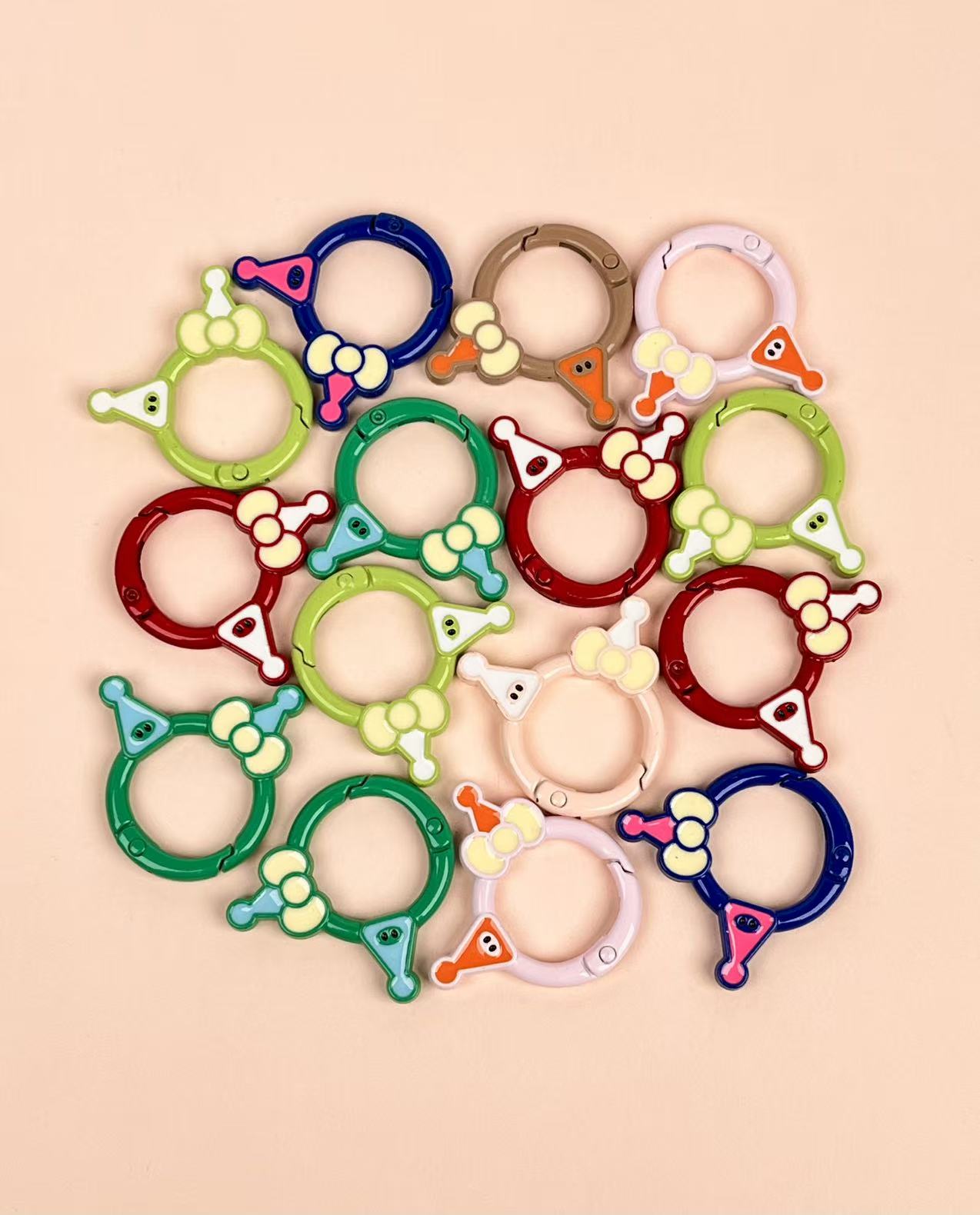 A-54 Colorful Baking Paint Spring Clasps &amp; Pastel-Colored Open Spring Rings for DIY Jewelry, Keychains, Book Rings, and Card Holder Hardware