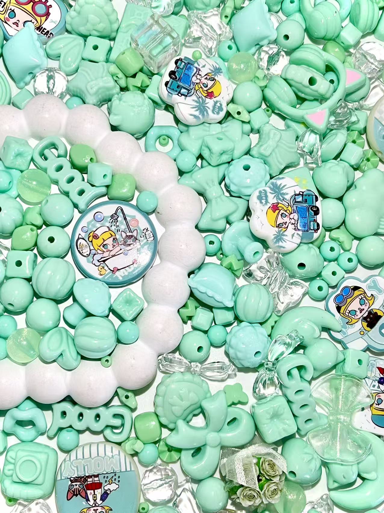 S-37 Mixed beads for mobile phone chain making, keychain, backpack chain