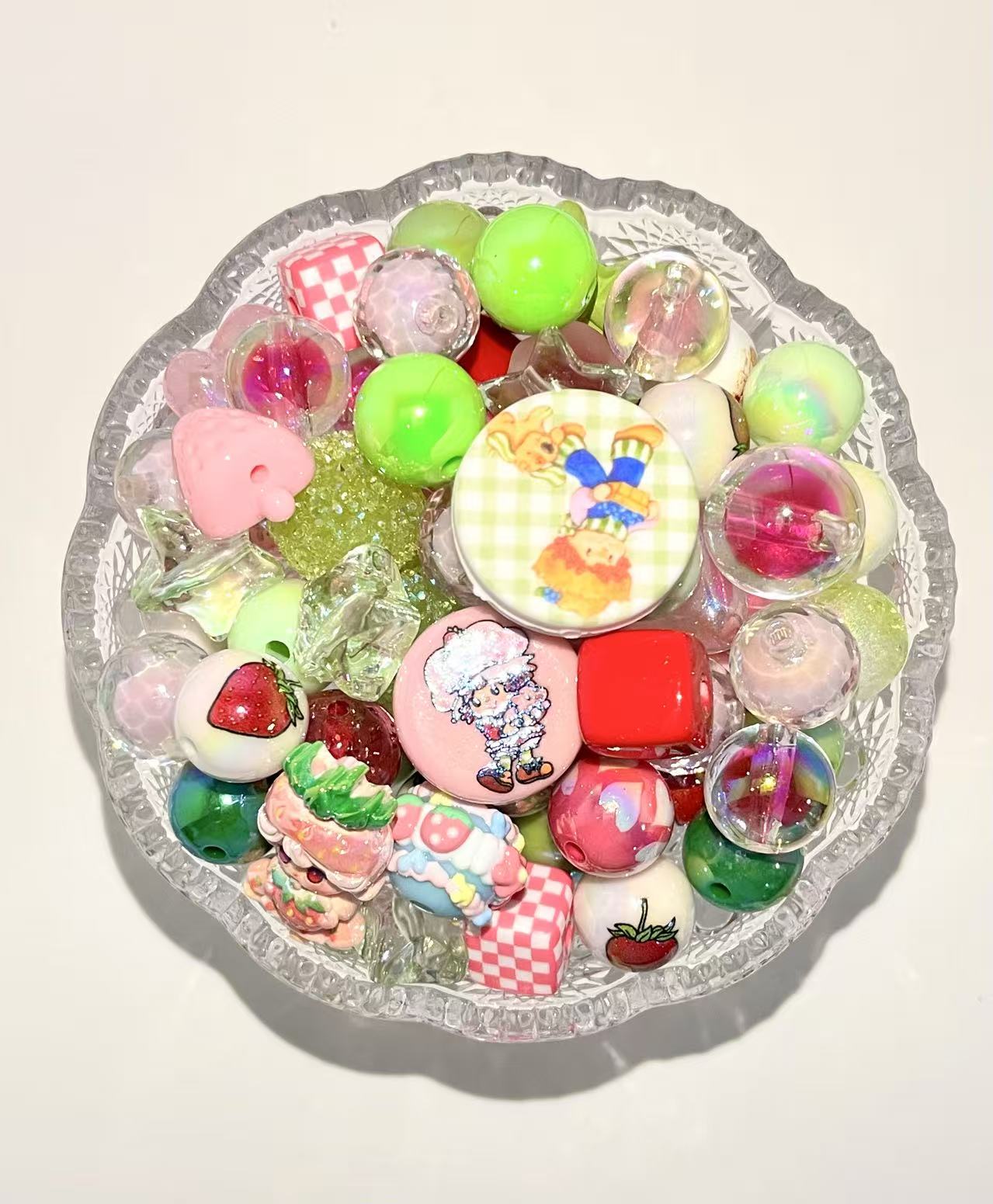 C-49  Mixed beads for mobile phone chain making, keychain, backpack chain