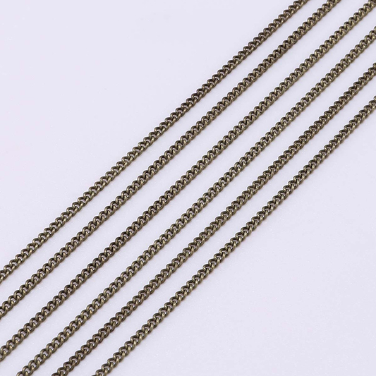 A-06 DIY Metal Long Chain for Handmade Earrings, Bracelets & Necklaces, Copper Coated Iron Extender Chain