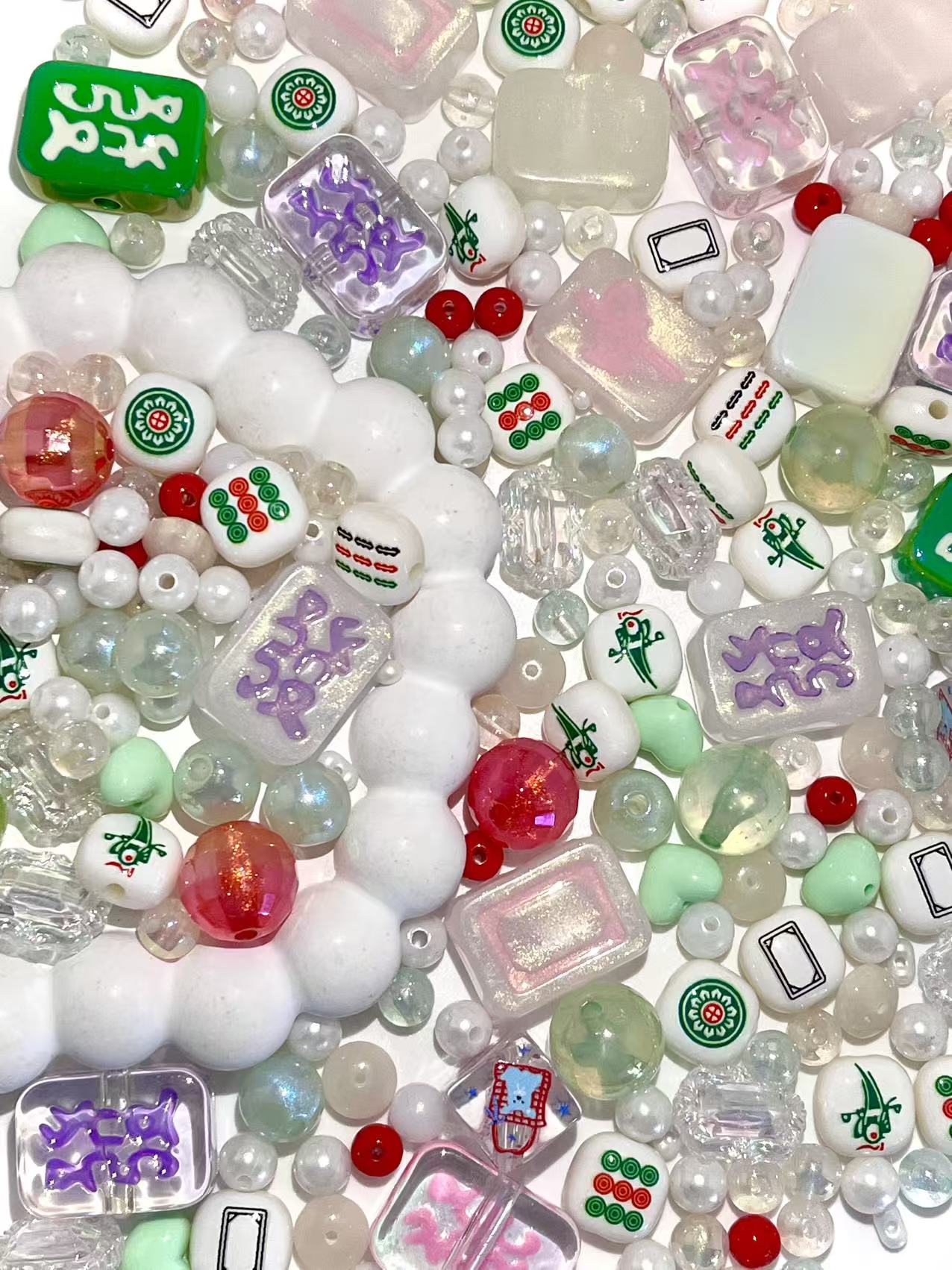 S-11  Mixed beads for mobile phone chain making, keychain, backpack chain