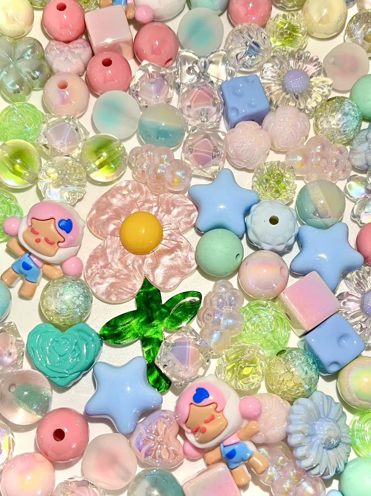 C-43  Mixed beads for mobile phone chain making, keychain, backpack chain