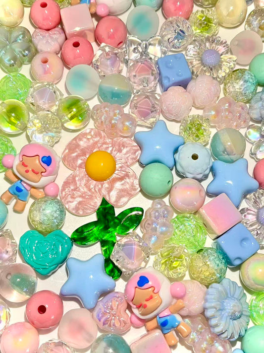 C-43  Mixed beads for mobile phone chain making, keychain, backpack chain