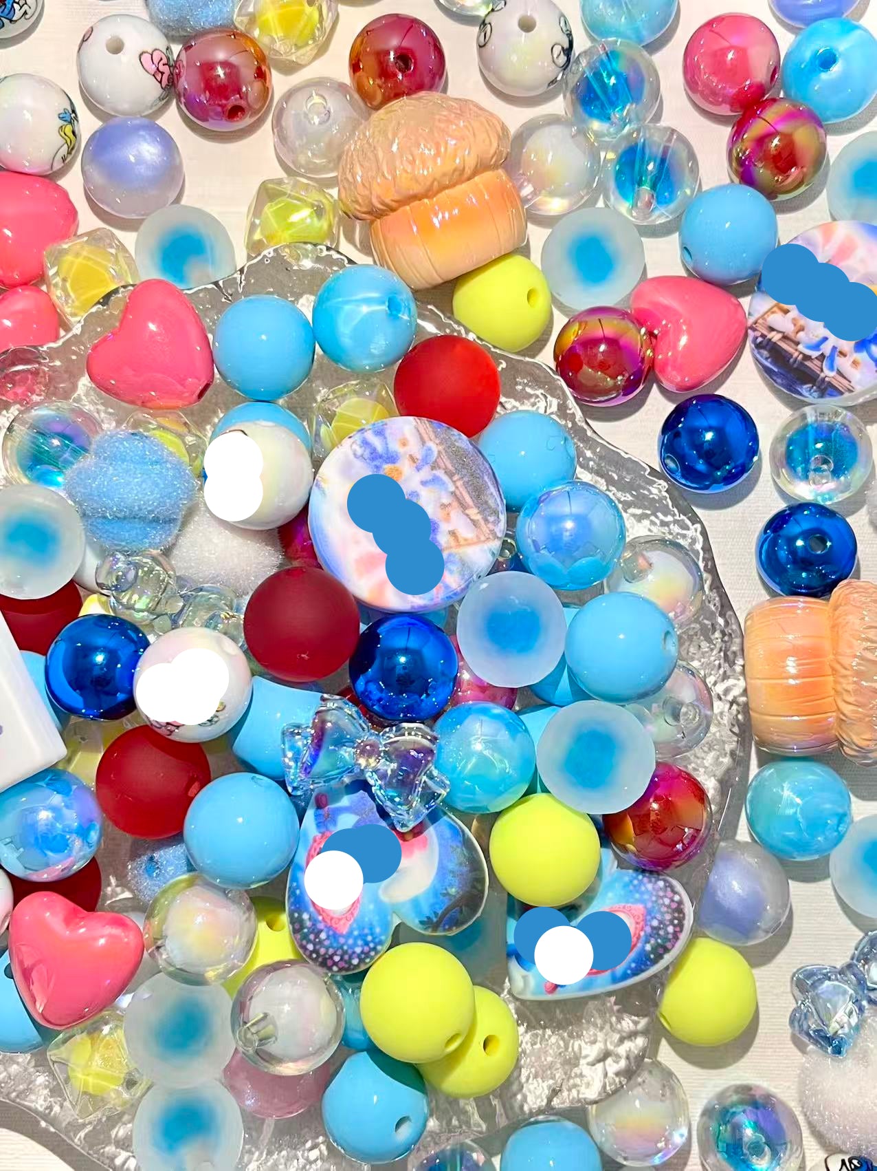 C-33  Mixed beads for mobile phone chain making, keychain, backpack chain