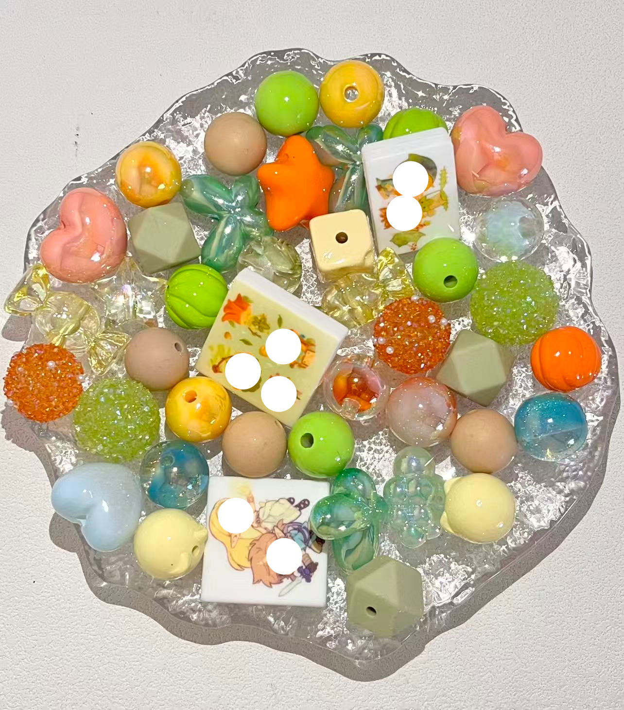 C-15  Mixed beads for mobile phone chain making, keychain, backpack chain