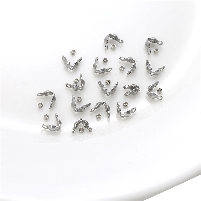 A-20 Stainless Steel Crimp Bead Covers & Crimp Beads Set for DIY Necklace, Bracelet and Earring Making