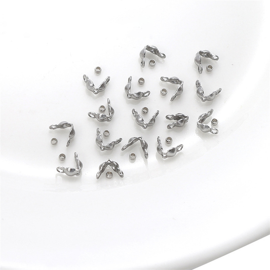 A-20 Stainless Steel Crimp Bead Covers & Crimp Beads Set for DIY Necklace, Bracelet and Earring Making