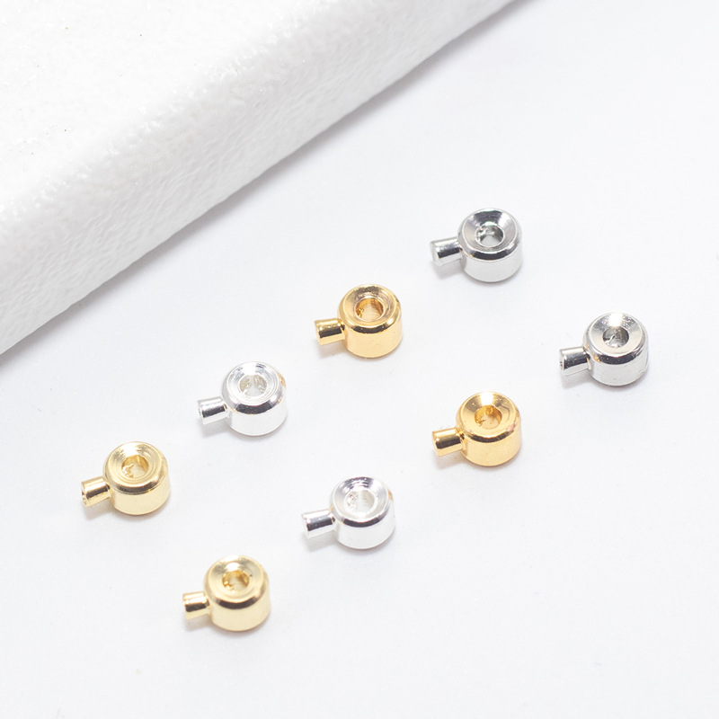 A-04  14K Gold Filled High-Pressure Crimp Beads & Clasp Set for Pearl Necklace DIY Bracelet Making