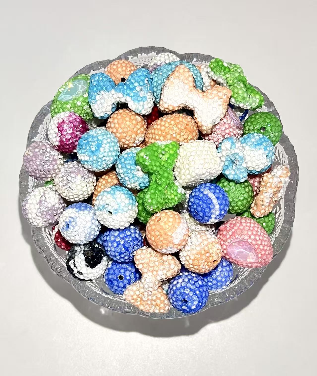 B-24  Mixed beads for mobile phone chain making, keychain, backpack chain