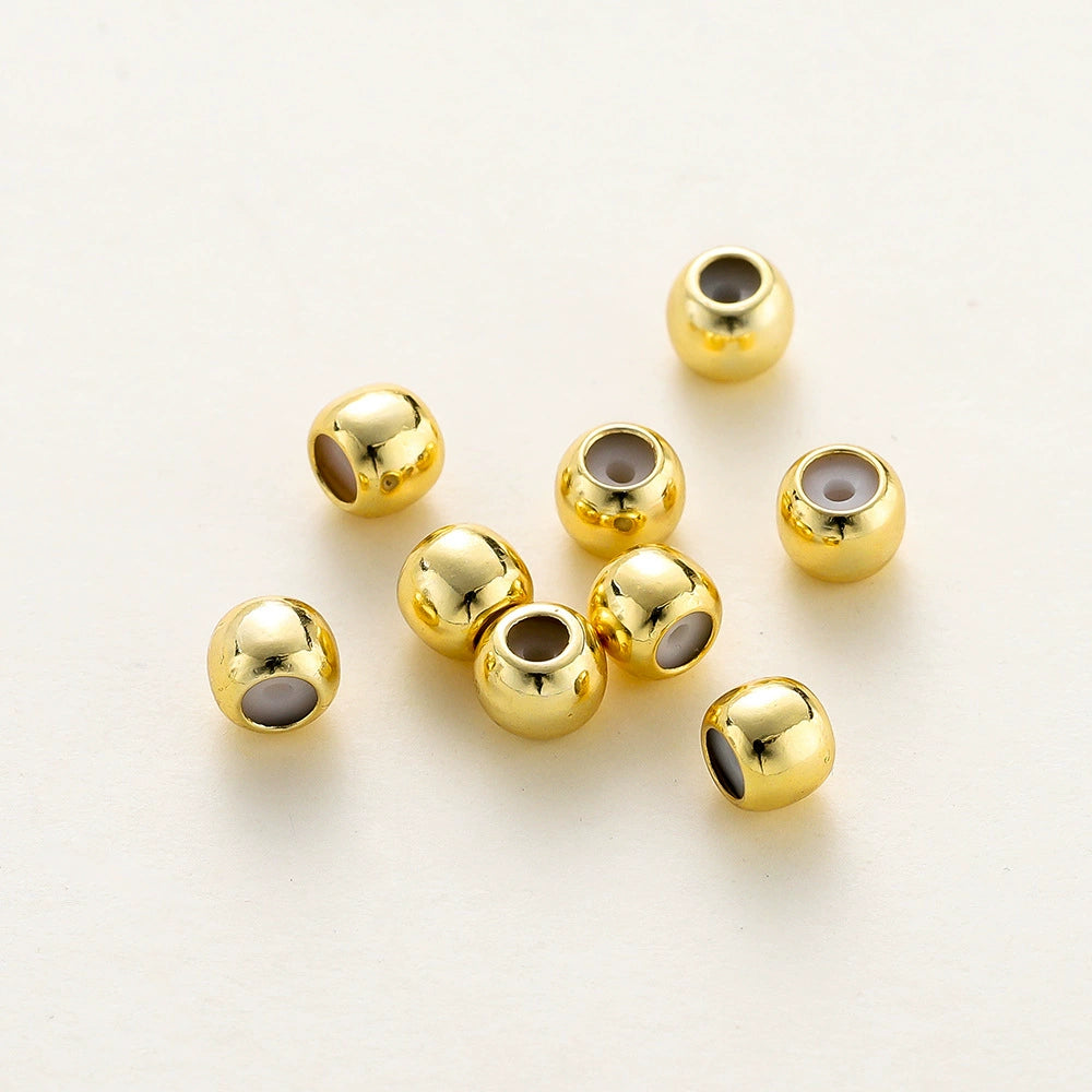 A-07 14K Gold-Filled Bead Tips with Loops & Crimp Beads for DIY Bracelet and Necklace Making, Wholesale Jewelry Findings