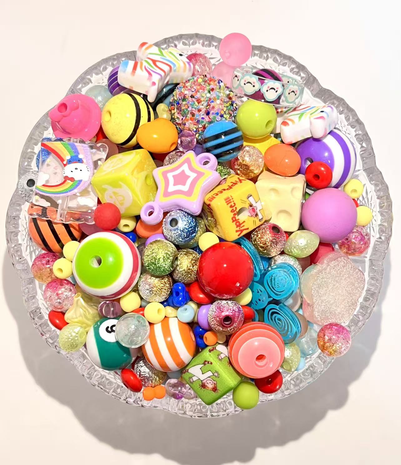 S-25  Mixed beads for mobile phone chain making, keychain, backpack chain