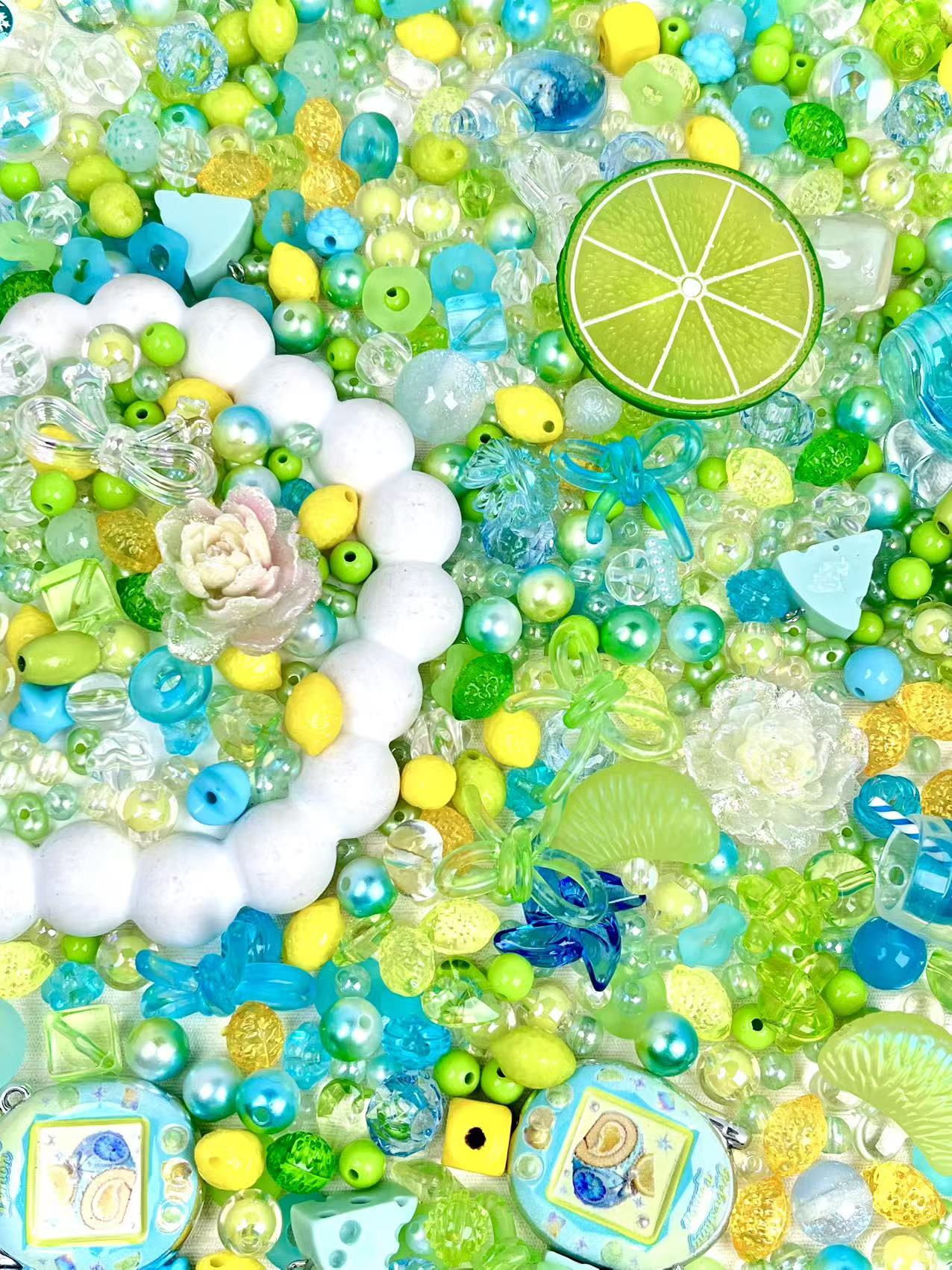 S-46  Mixed beads for mobile phone chain making, keychain, backpack chain