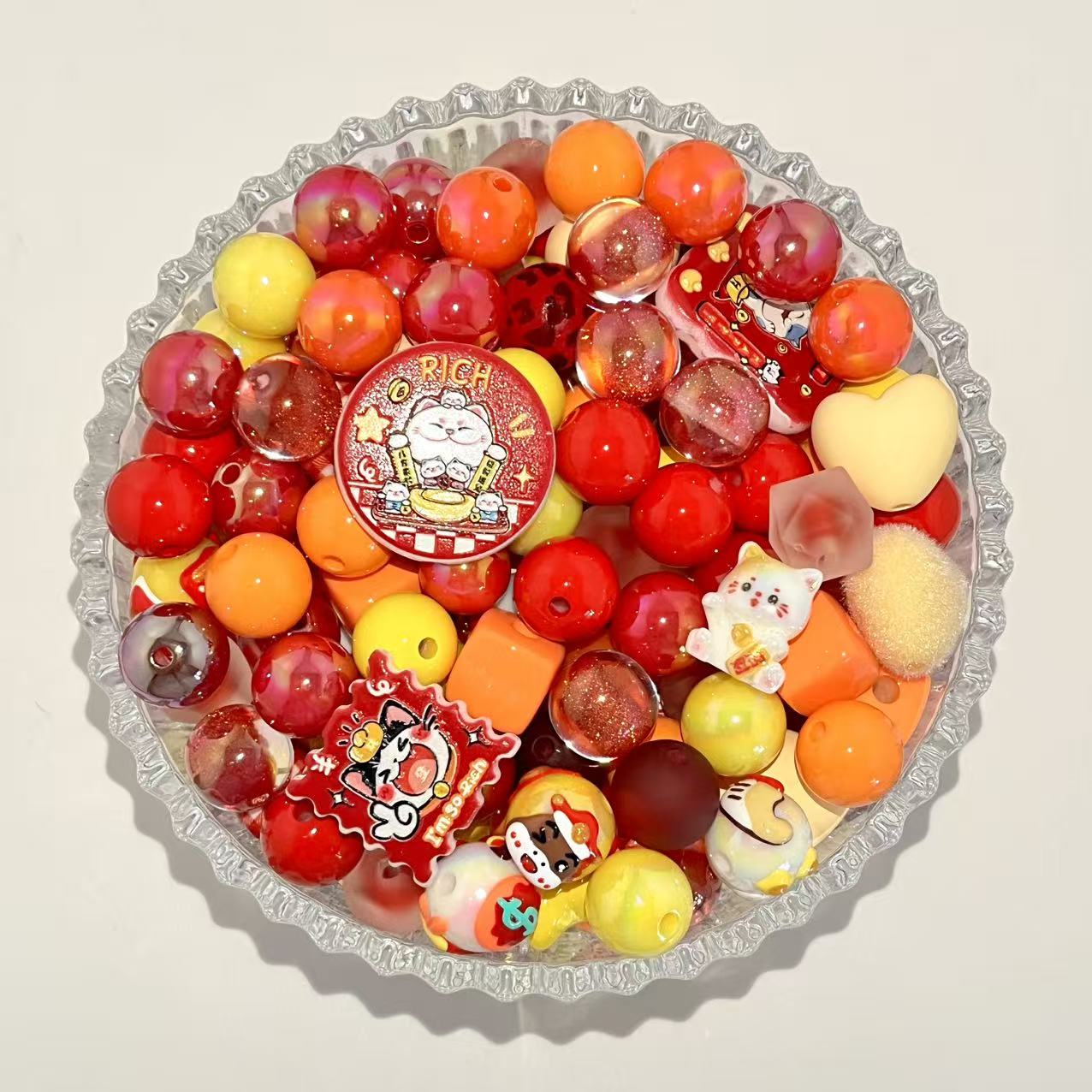 C-38 Mixed beads for mobile phone chain making, keychain, backpack chain