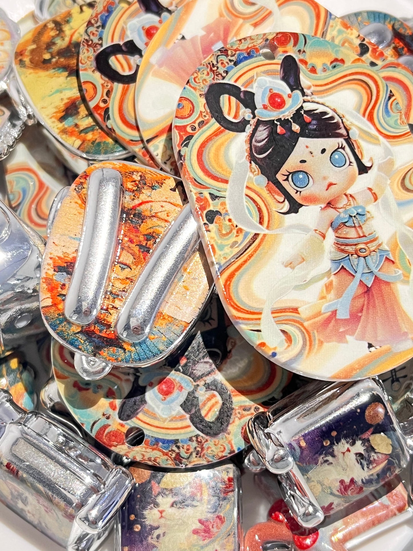 B-15 Mixed beads for mobile phone chain making, keychain, backpack chain