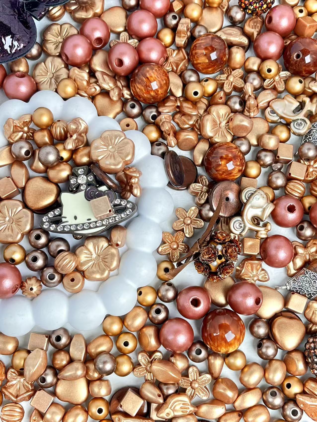 S-42  Mixed beads for mobile phone chain making, keychain, backpack chain