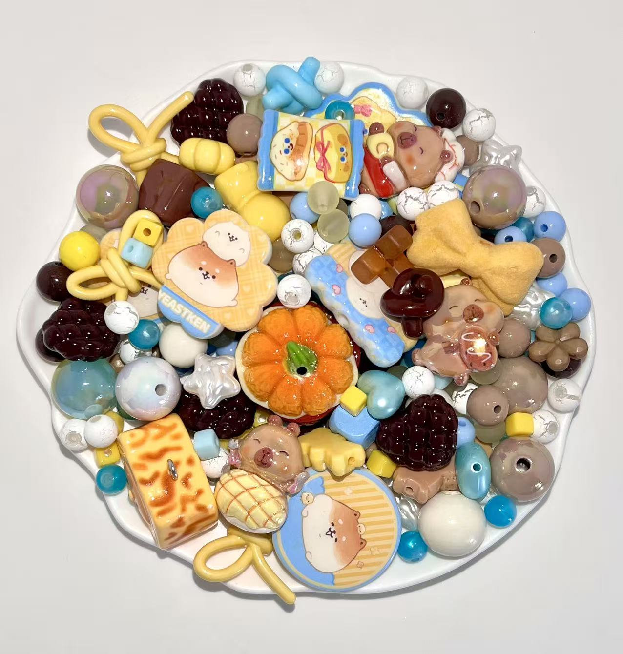 S-12  Mixed beads for mobile phone chain making, keychain, backpack chain