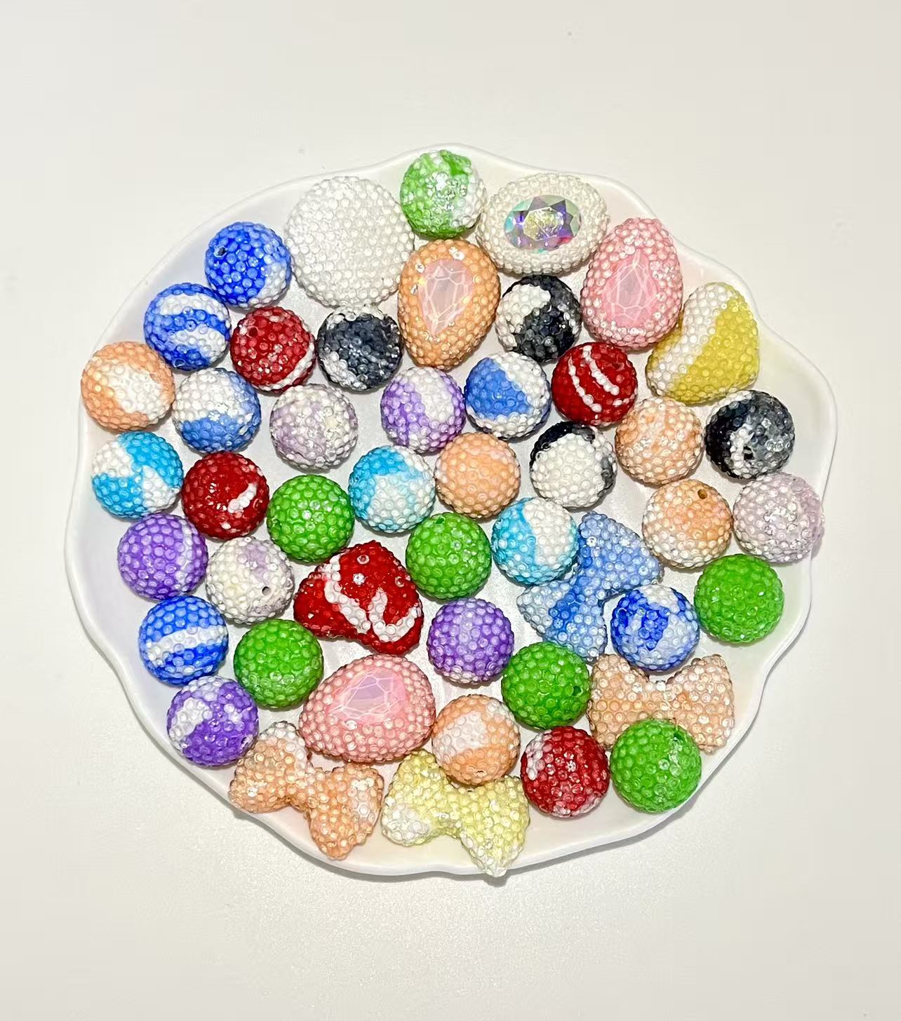 B-24  Mixed beads for mobile phone chain making, keychain, backpack chain