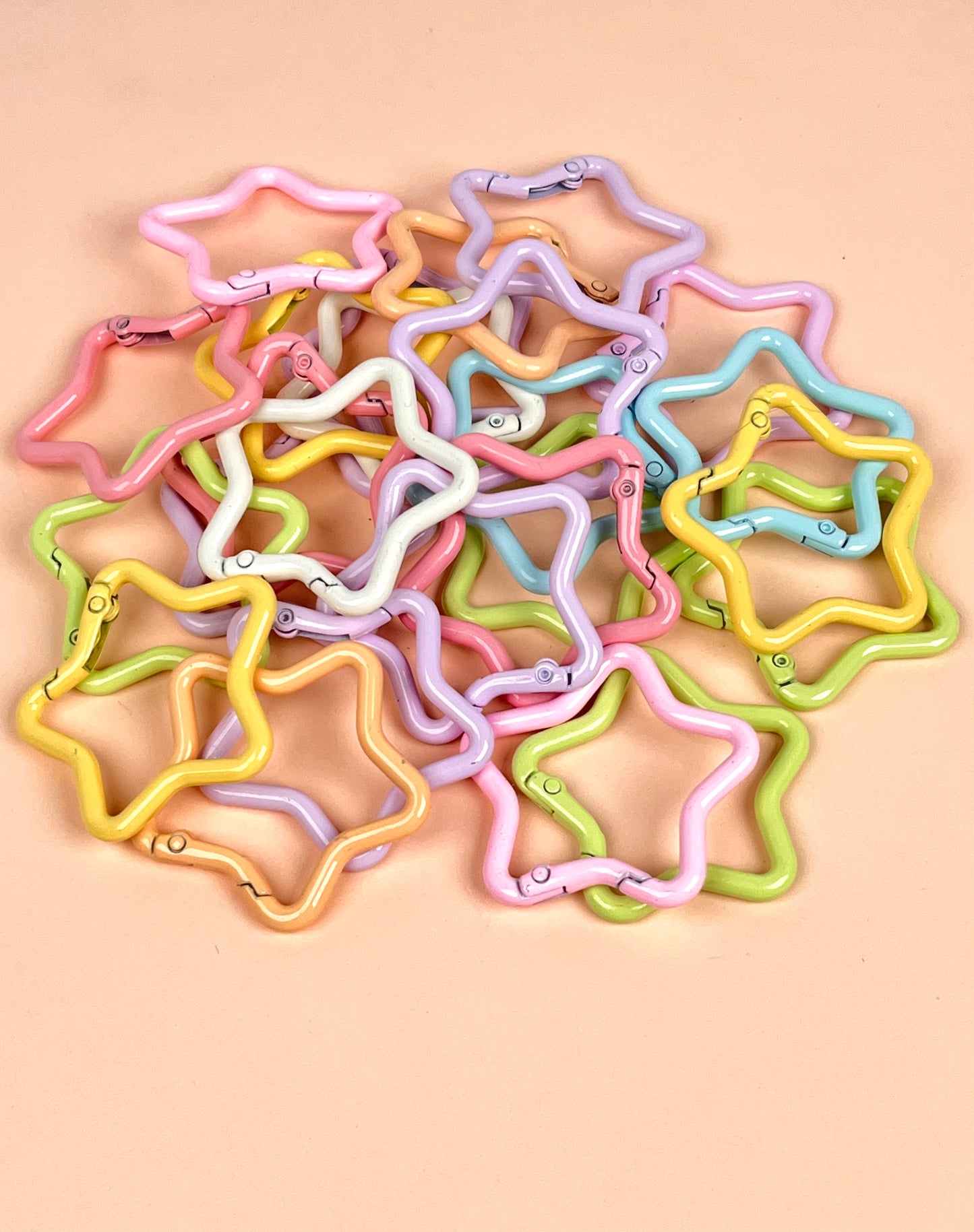 A-54 Colorful Baking Paint Spring Clasps &amp; Pastel-Colored Open Spring Rings for DIY Jewelry, Keychains, Book Rings, and Card Holder Hardware