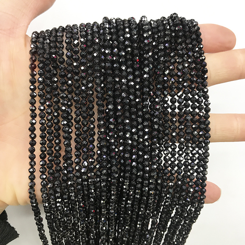 A-19 Genuine Black Spinel Loose Beads from India, Faceted Spinel Gemstones for Hairpin, Tassel & DIY Jewelry Making, Wholesale