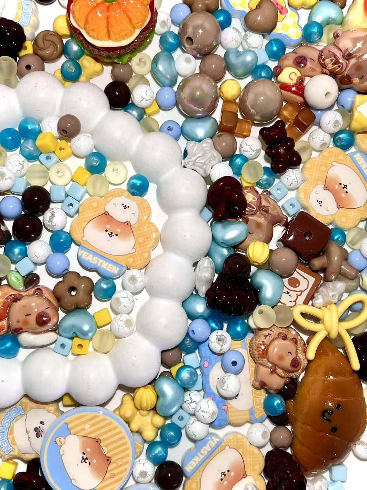 S-12  Mixed beads for mobile phone chain making, keychain, backpack chain