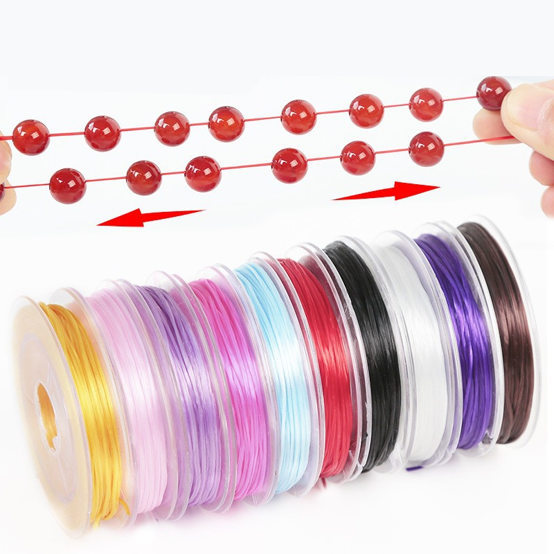 A-22 0.8mm Mini High-Elasticity Flat Elastic Cord for Beading — Fray-Resistant & Non-Breakable Jewelry-Making DIY Accessories