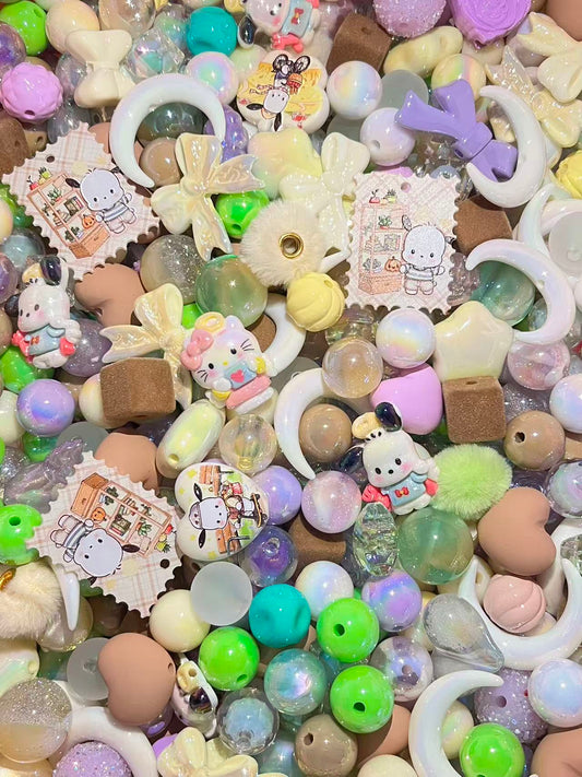C-31  Mixed beads for mobile phone chain making, keychain, backpack chain