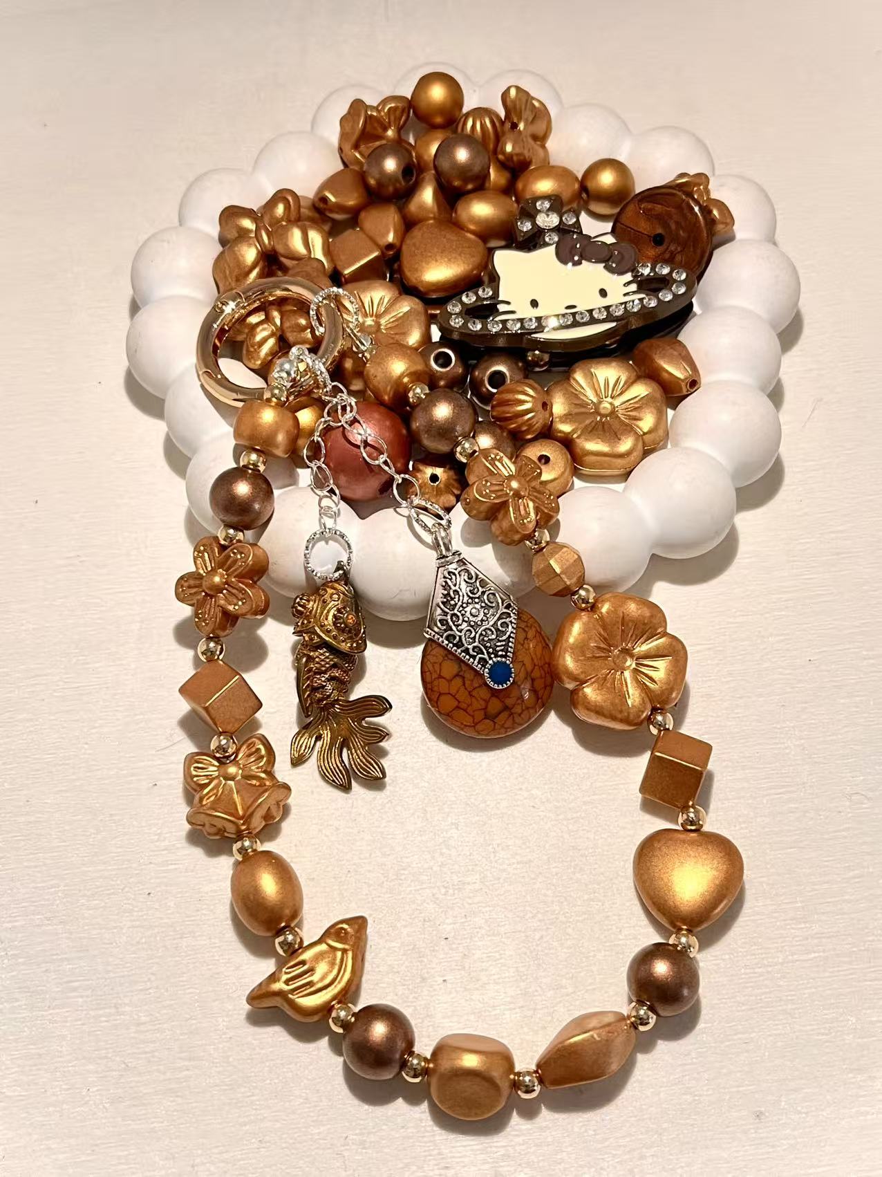 S-42  Mixed beads for mobile phone chain making, keychain, backpack chain