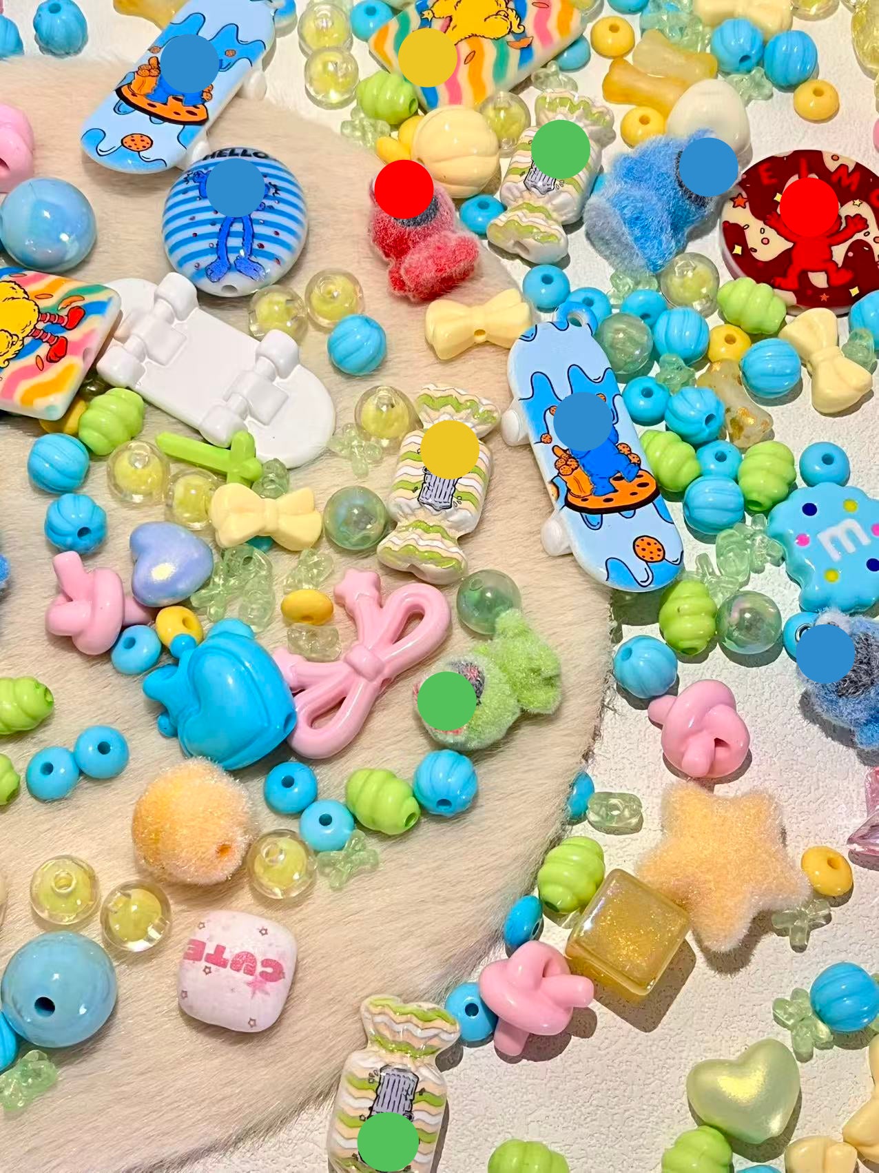 S-29  Mixed beads for mobile phone chain making, keychain, backpack chain