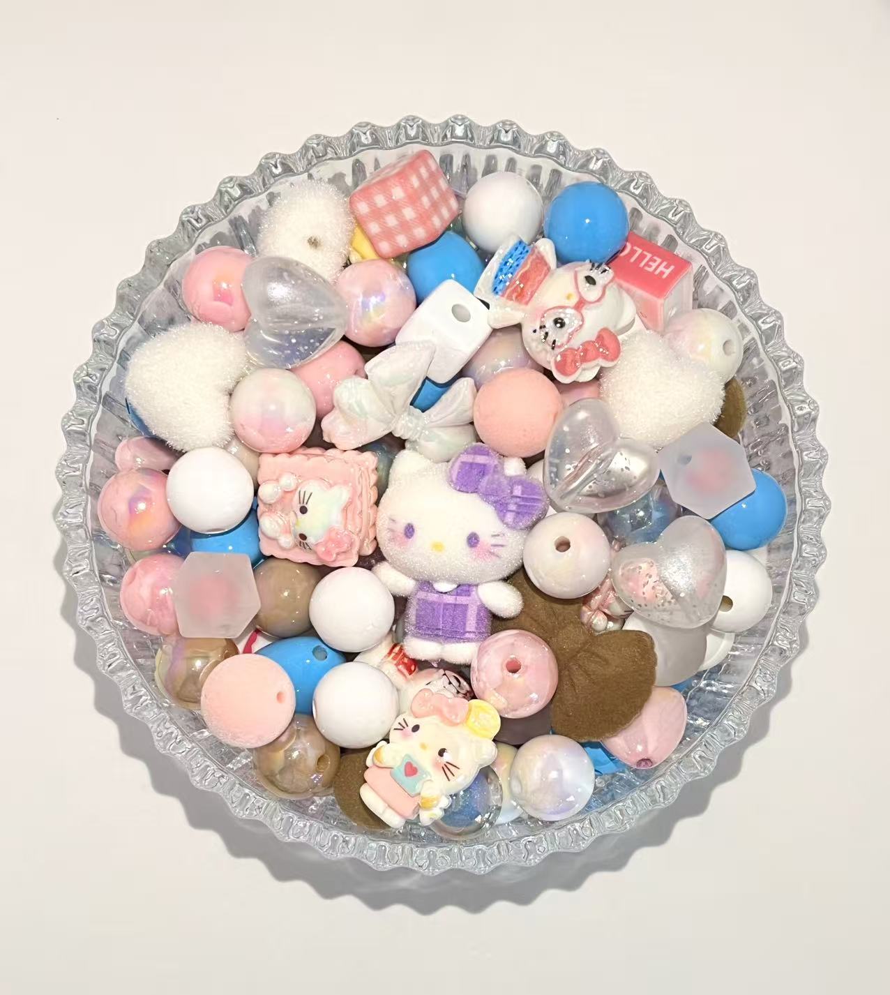 C-40  Mixed beads for mobile phone chain making, keychain, backpack chain