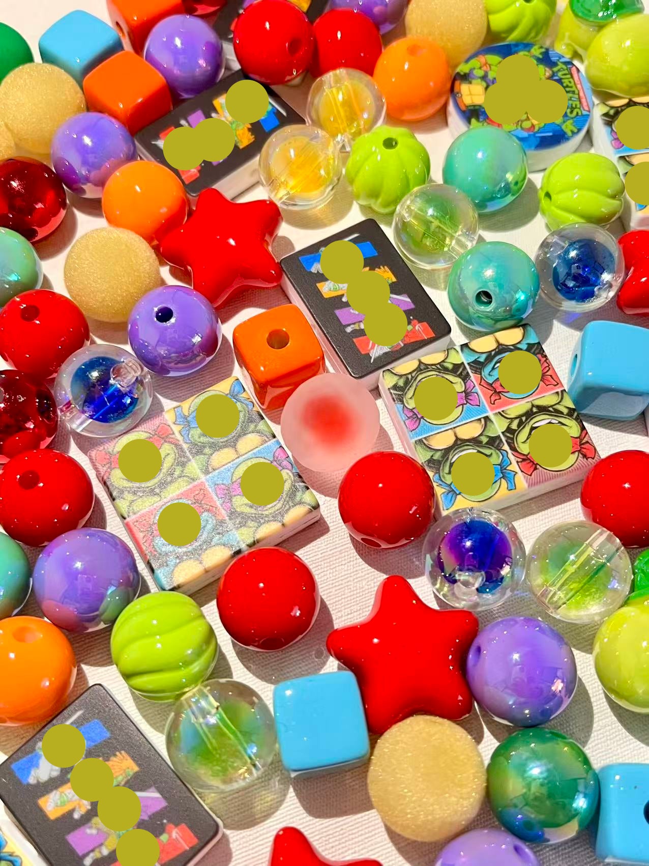 C-37  Mixed beads for mobile phone chain making, keychain, backpack chain