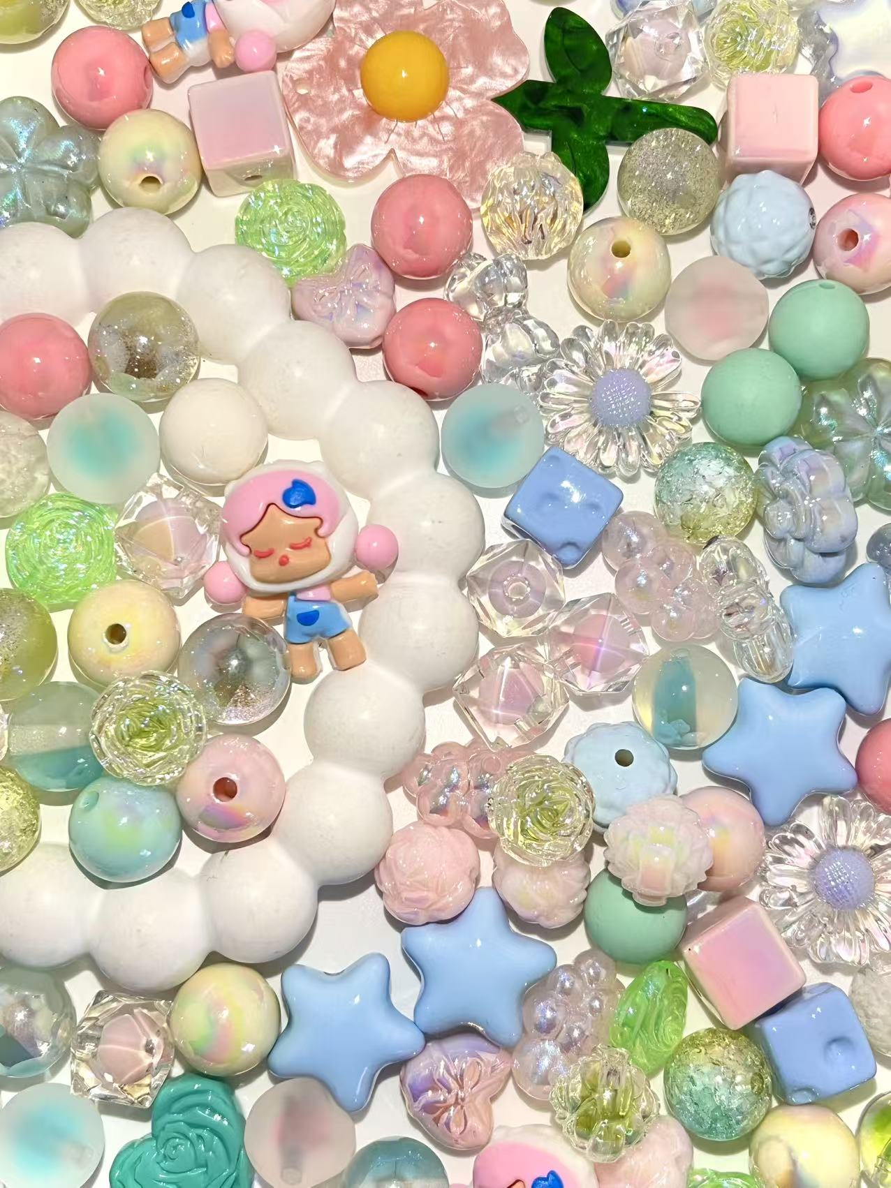 C-43  Mixed beads for mobile phone chain making, keychain, backpack chain