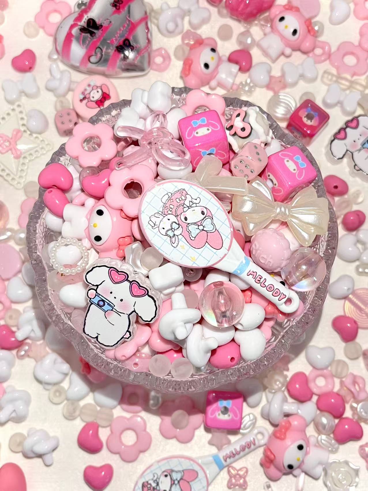 S-40 Mixed beads for mobile phone chain making, keychain, backpack chain