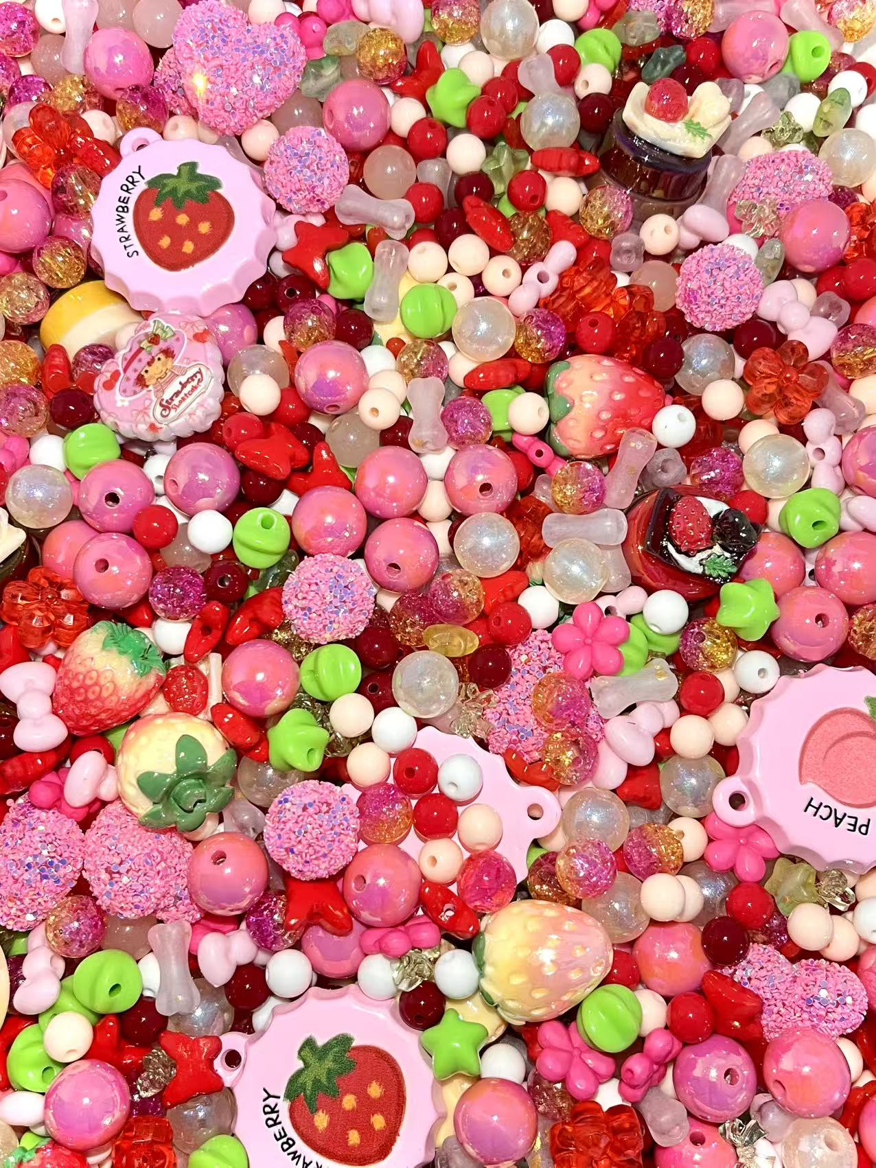 S-45  Mixed beads for mobile phone chain making, keychain, backpack chain